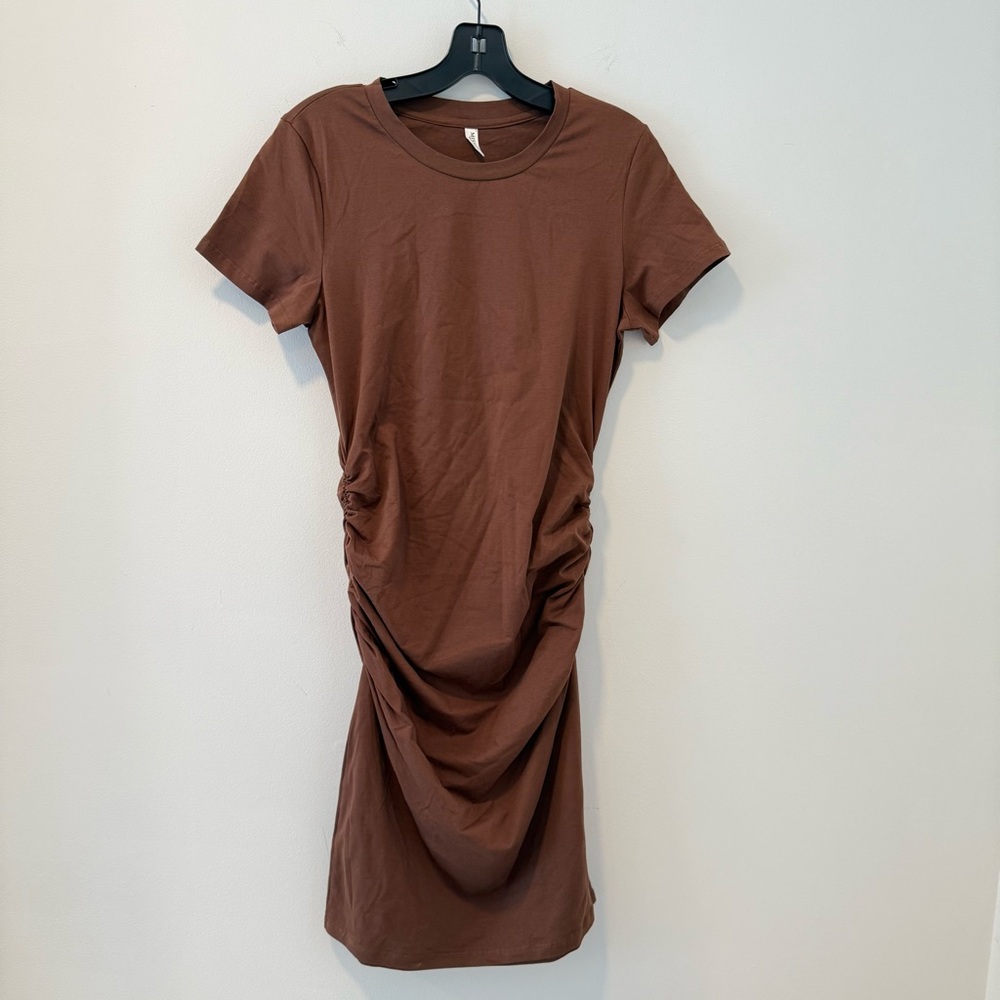 Missufe Brown T-shirt Midi Dress Size: M #Lux-G